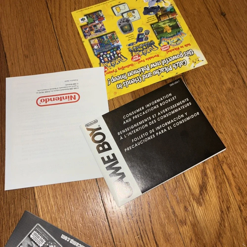 Pokemon Gameboy DMG Insert Pikachu Nintendo 64 N64 System Console Paper Lot !!!!